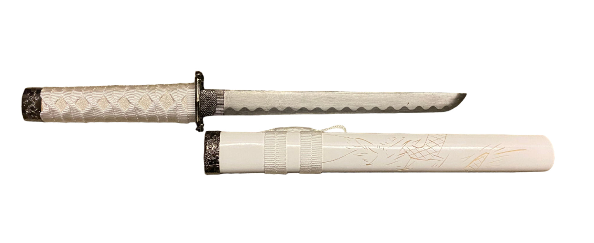 Sword with white sheath on a white background
