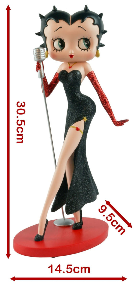Betty Boop Figurine | Black Glitter Singer | Pre-Order