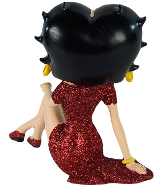 Betty Boop Figurine | Demure Red Glitter Dress | Pre-Order