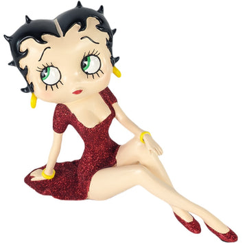Betty Boop Figurine | Demure Red Glitter Dress | Pre-Order