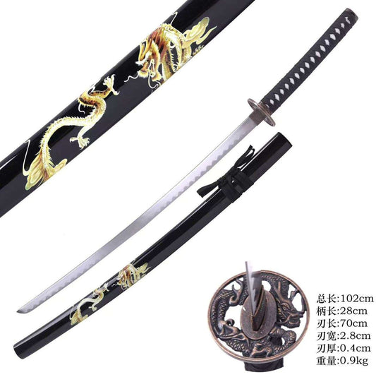 Black Katana | Gold Dragon | Samurai | Sword