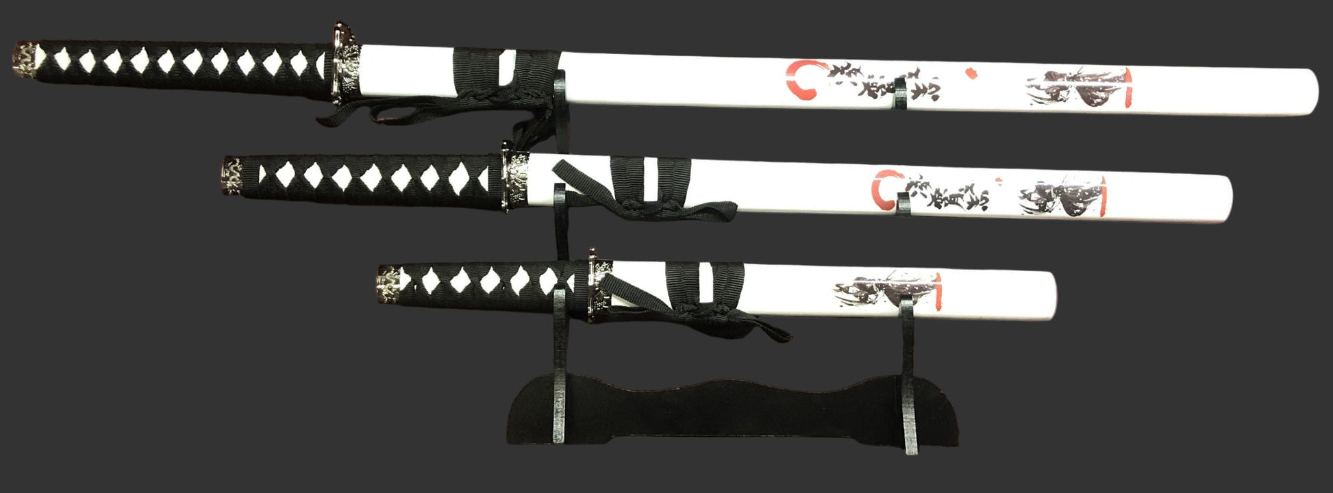 White & Black Samurai Sword Set