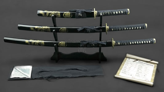 Righteous Dragon | Minamoto | 1095 Clay Tempered | Samurai Set