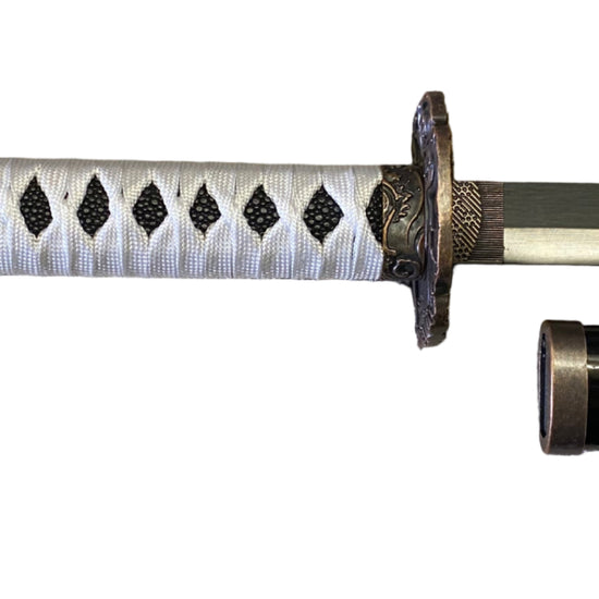 Sword with a black sheath on a white background