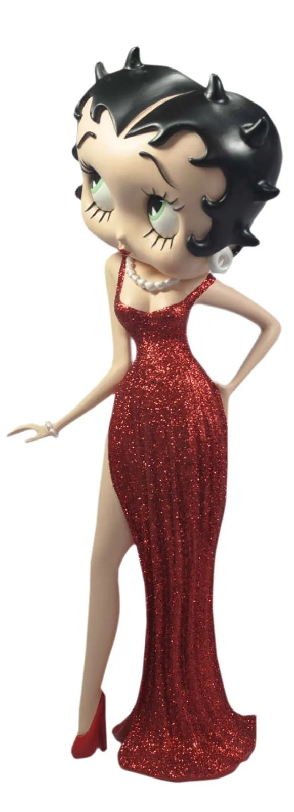 betty boop red dress Betty Boop Figurine | Red Glitter Evening Dress
