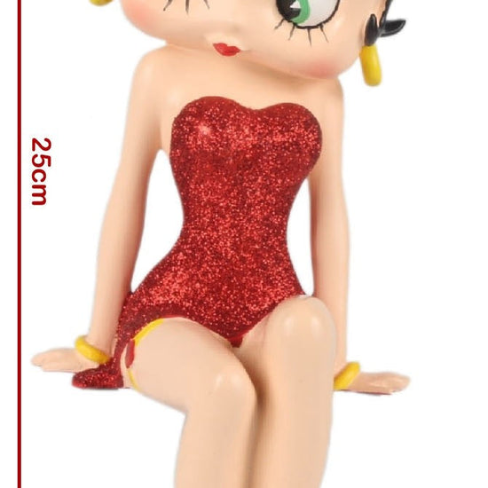 Betty Boop Figurine | Red Glitter Shelf Sitter