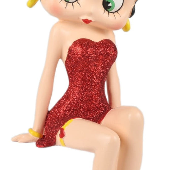 Betty Boop Figurine | Red Glitter Shelf Sitter
