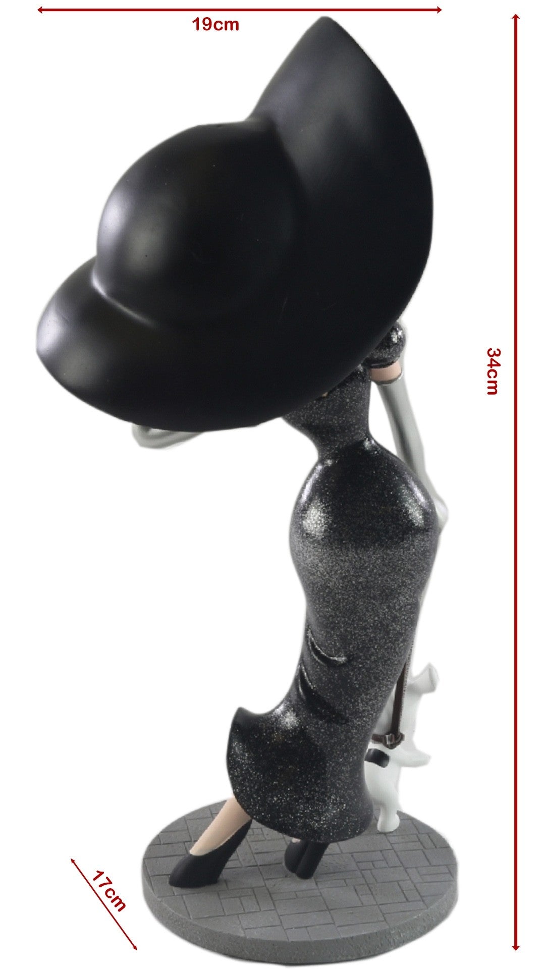 Betty Boop Figurine | Walking Pudgy Black Glitter Dress