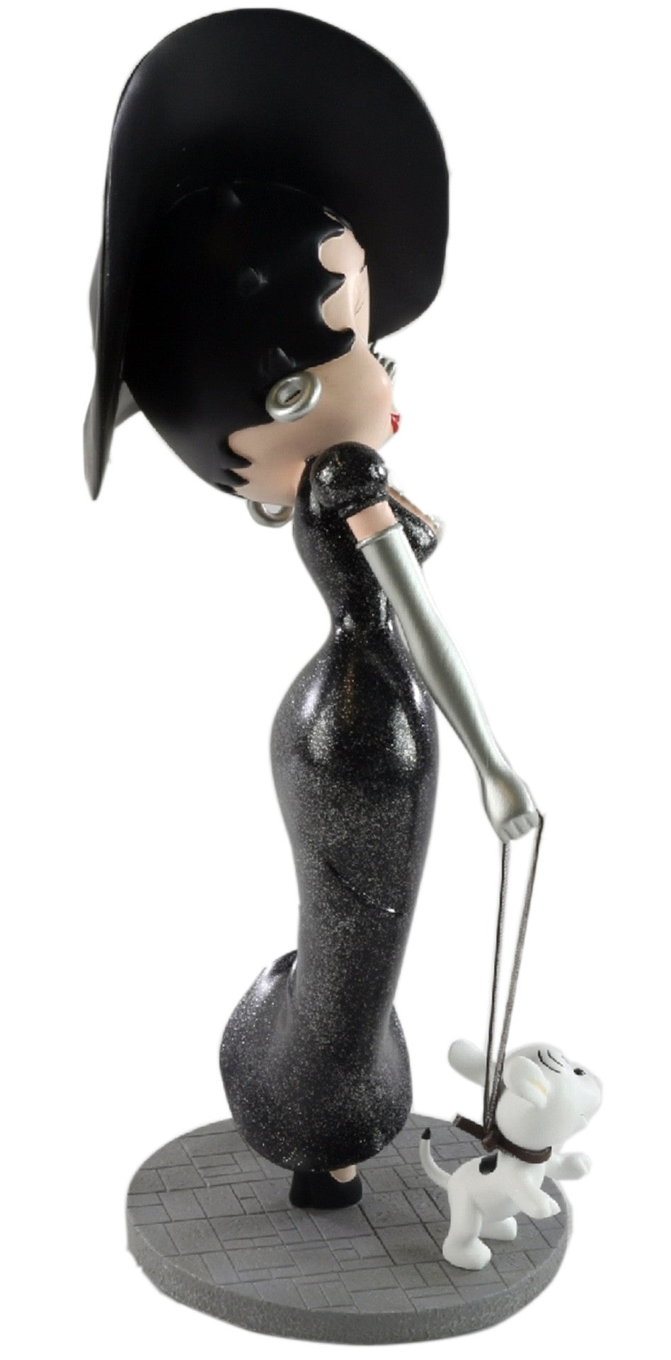 Betty Boop Figurine | Walking Pudgy Black Glitter Dress