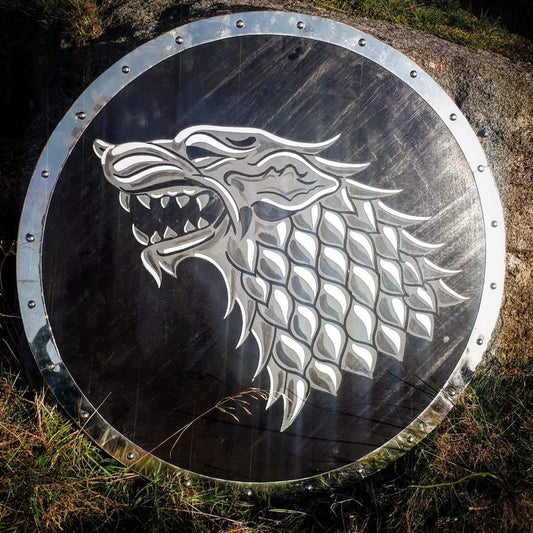 Solid Wood | Direwolf | Round Shield