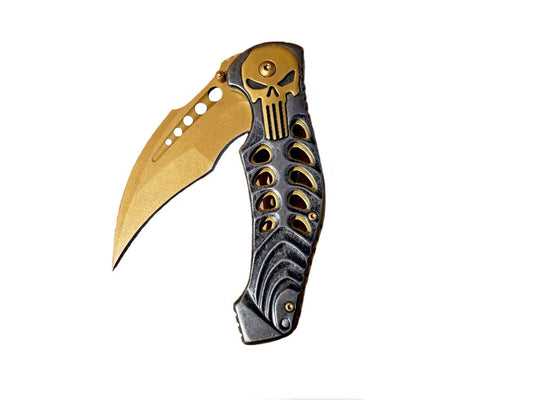 Skull (Gold) Lock Knife