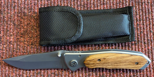 Zebra Wood Onlay Lock Knife (AW262)