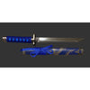 Sword with blue sheath on a black background