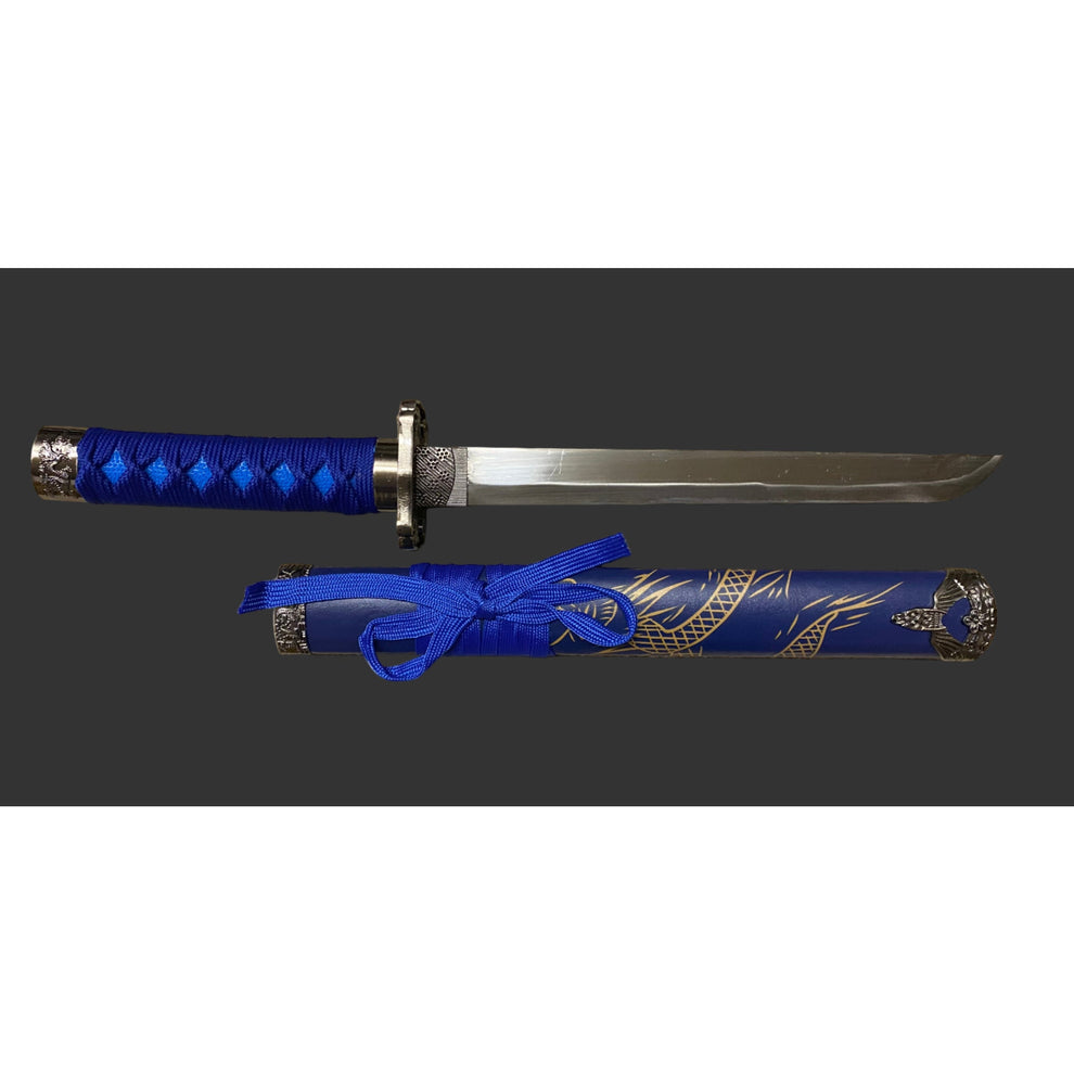 Sword with blue sheath on a black background