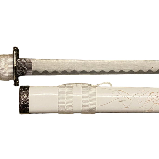 Sword with white sheath on a white background