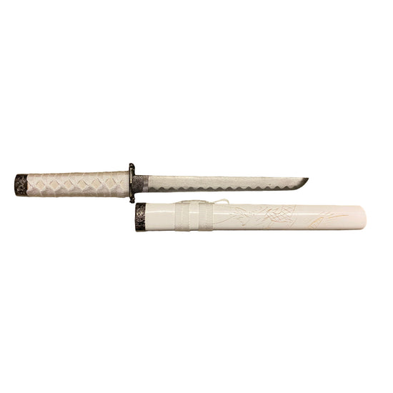 Sword with white sheath on a white background