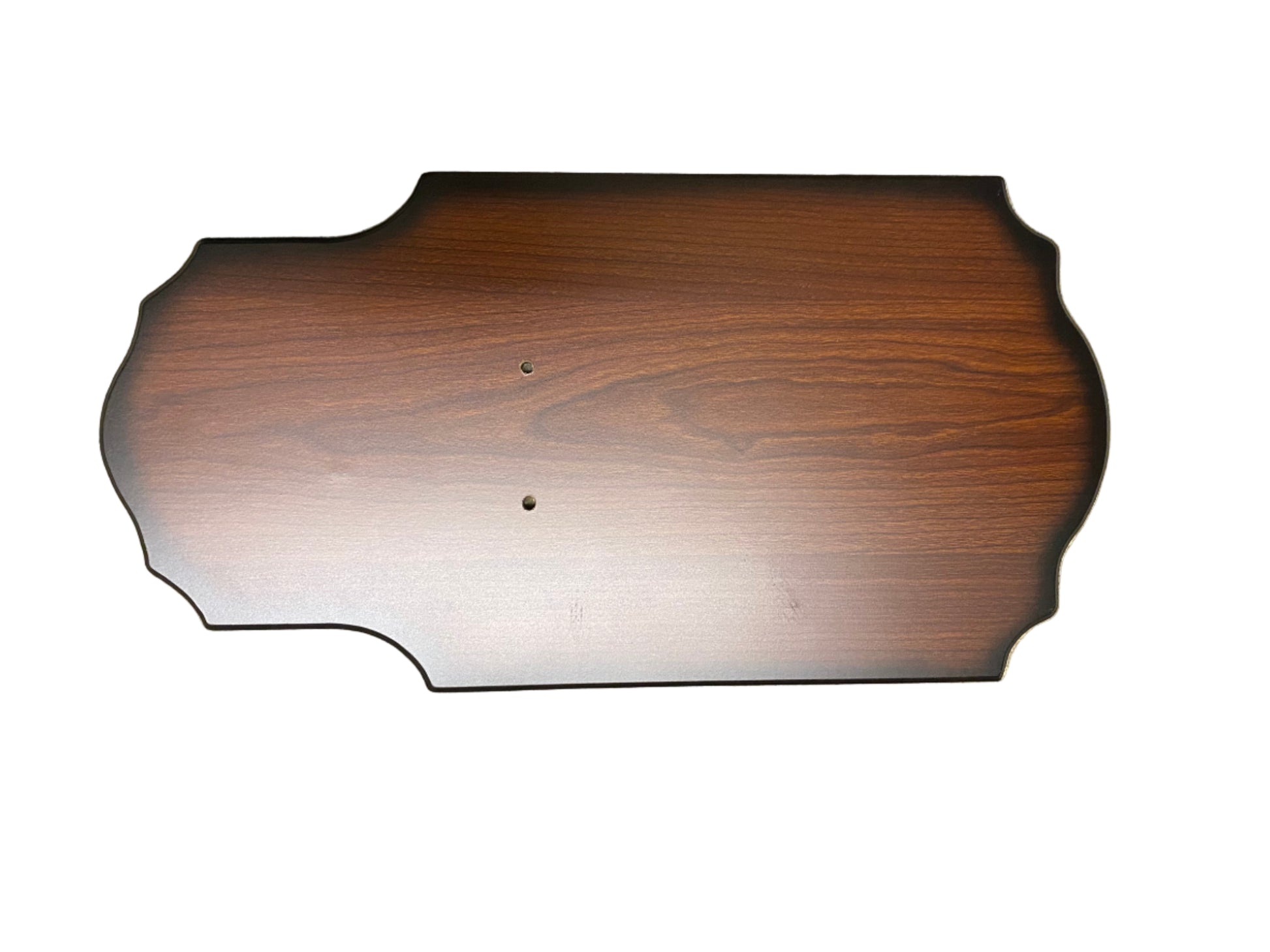 Wooden panel with a wavy edge on a white background