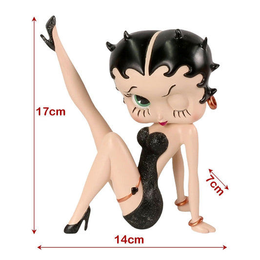 Betty Boop Black Glitter Leg Up Figurine