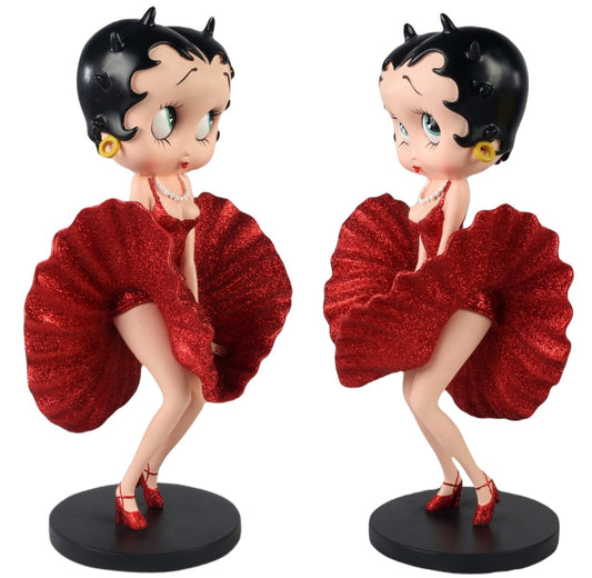 Betty Boop Figurine | Red Glitter Cool Breeze