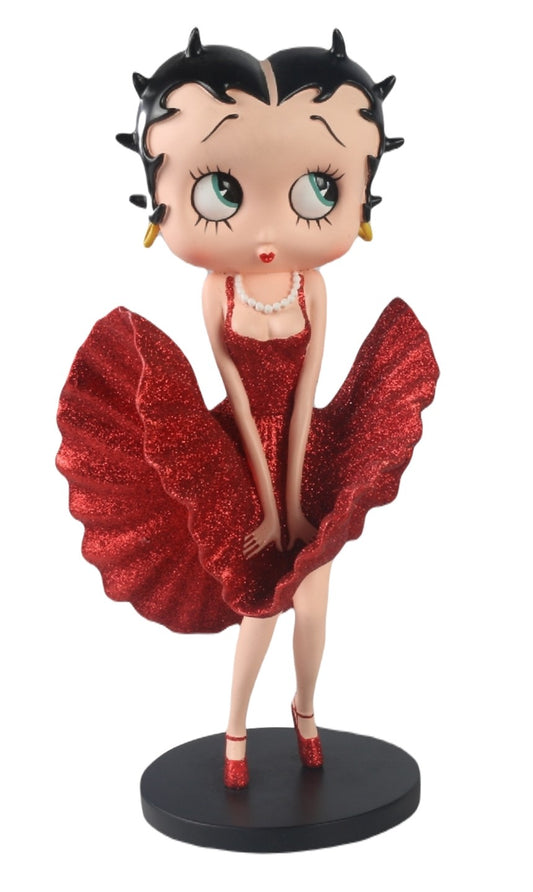 Betty Boop Figurine | Red Glitter Cool Breeze