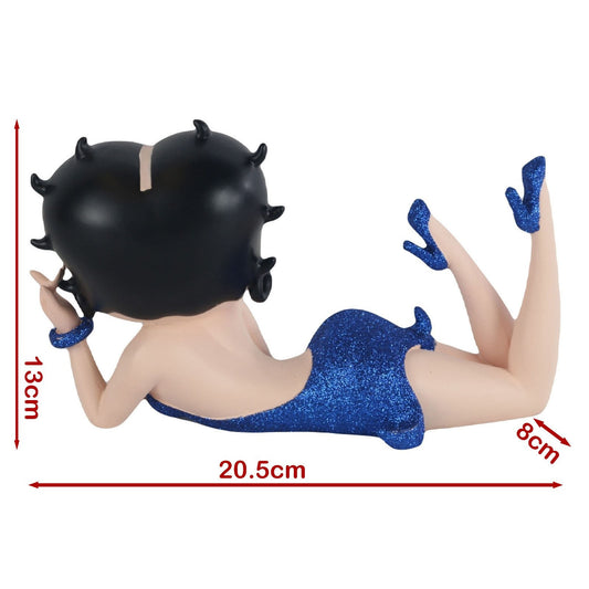 Betty Boop Blue Glitter Lying Figurine