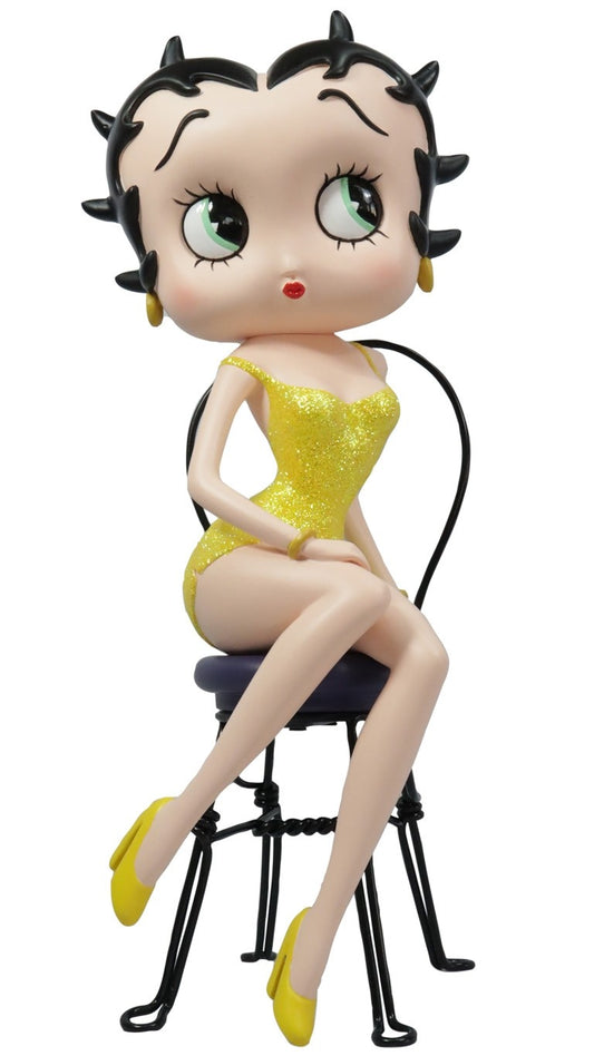 Betty Boop Figurine | Yellow Glitter | Chair | PRE-ORDER