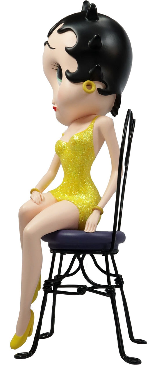 Betty Boop Figurine | Yellow Glitter | Chair | PRE-ORDER