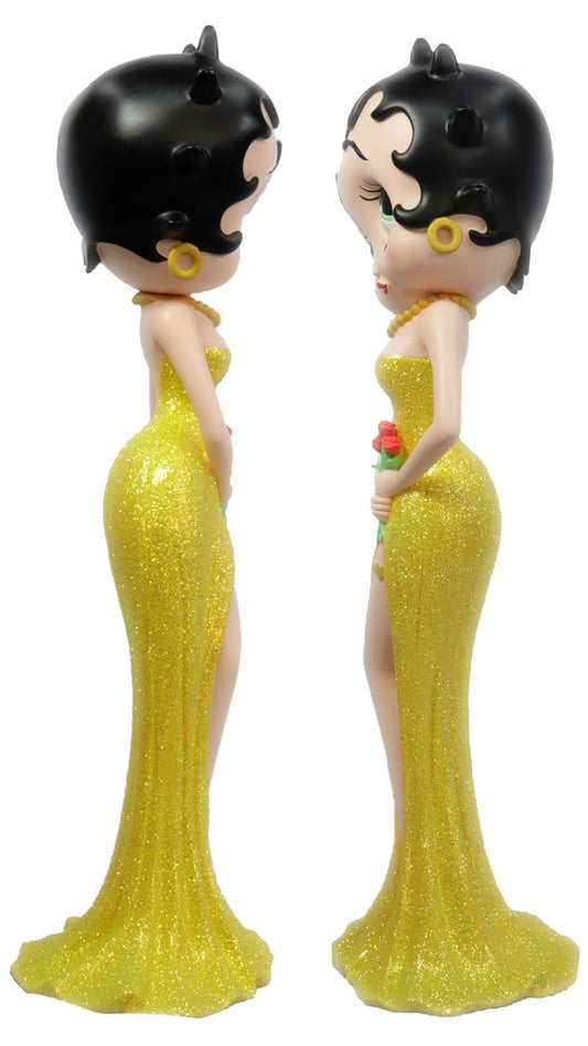 Betty Boop Figurine | Yellow Glitter | Holding Flowers | PRE-ORDER