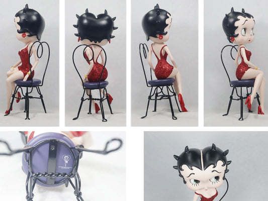 Betty Boop Figurine | Chair Red Glitter Dress NEW 2025