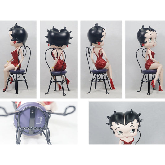 Betty Boop Chair Red Glitter Dress Figurine