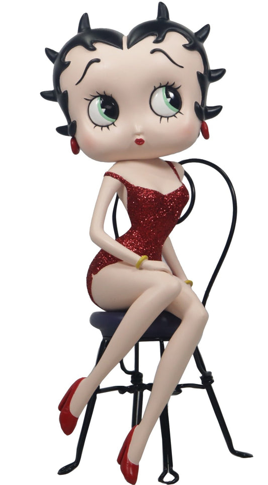 Betty Boop Figurine | Chair Red Glitter Dress NEW 2025