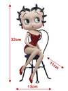 Betty Boop Chair Red Glitter Dress Figurine
