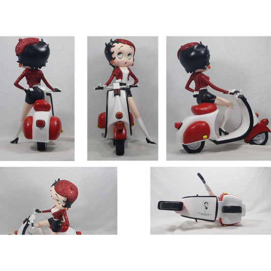 Betty Boop Scooter Red Glitter Figurine