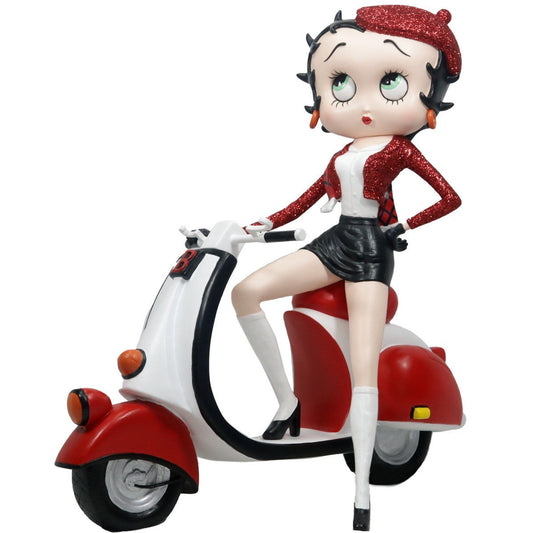 Betty Boop Scooter Red Glitter Figurine