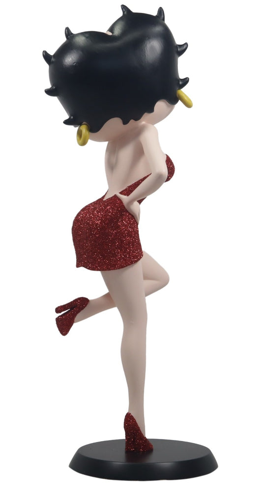 Betty Boop Figurine | Red Glitter Dress | Blowing Kiss | PRE-ORDER