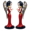 Betty Angel in Red Robe with Antique Gold Wings Figurine