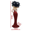 Betty Boop Holding Flowers Red Glitter Dress Figurine