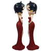Betty Boop Holding Flowers Red Glitter Dress Figurine