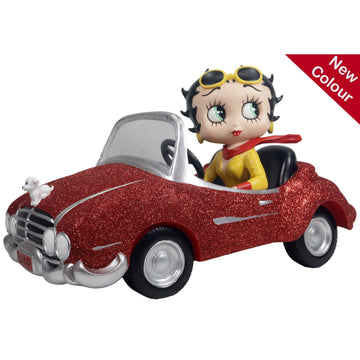 Betty Boop In Motor Car - Red Glitter Figurine