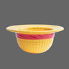 Yellow hat with red interior on a white background