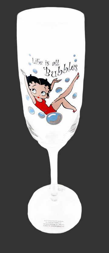 Life's All About Bubbles Betty Boop Flute Glass