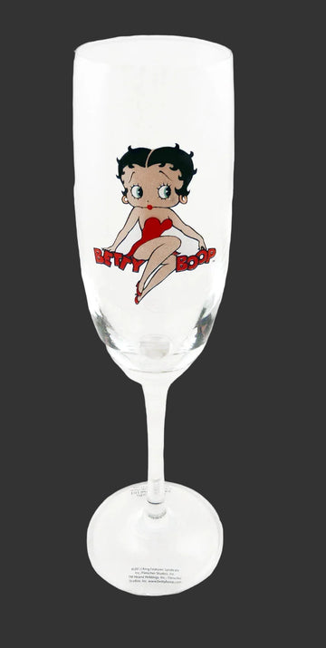 Sitting On Name Betty Boop Flute Glass