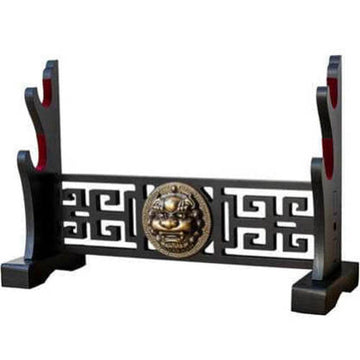 Foo Dog Emblem Katana Two Piece Sword Stand