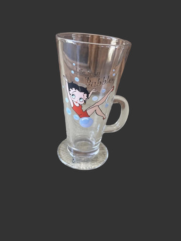 Life Is All About Bubbles Betty Boop Latte Glass