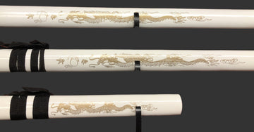 Golden Dragon (White) Samurai Sword
