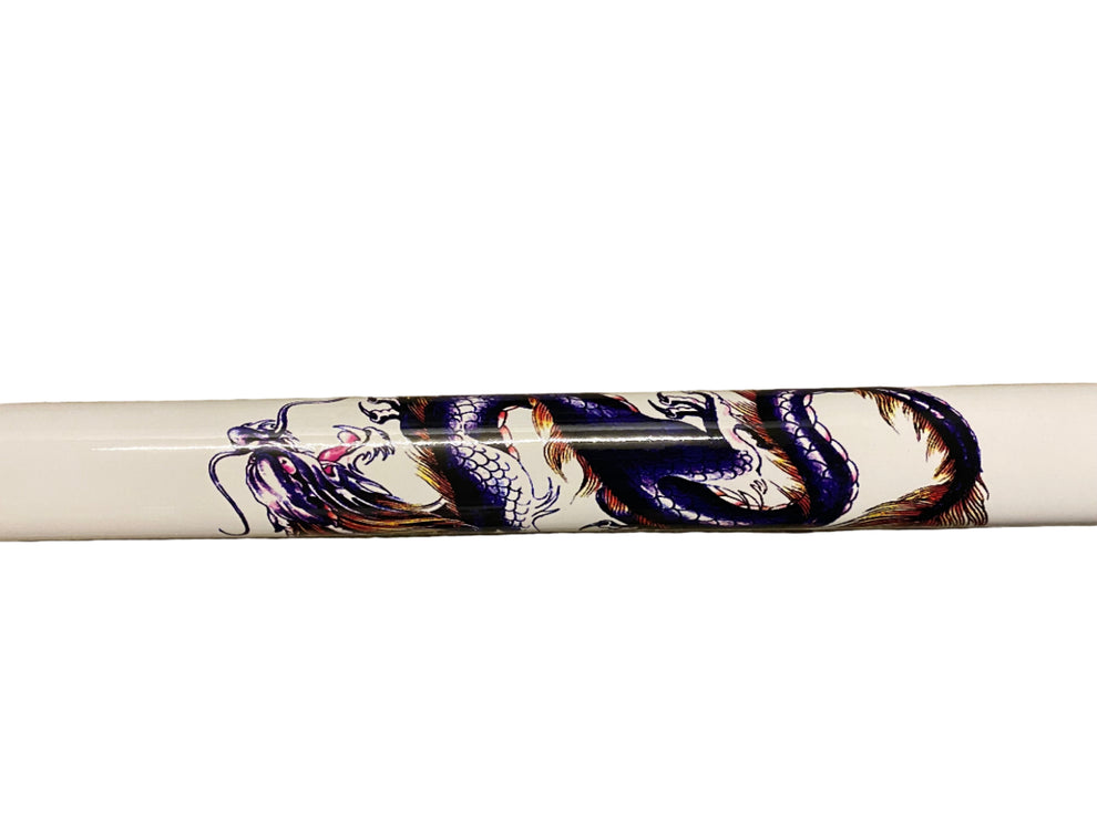 Decorative sword with artistic design on a white background