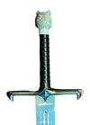 Decorative sword with a bear head handle on a white background