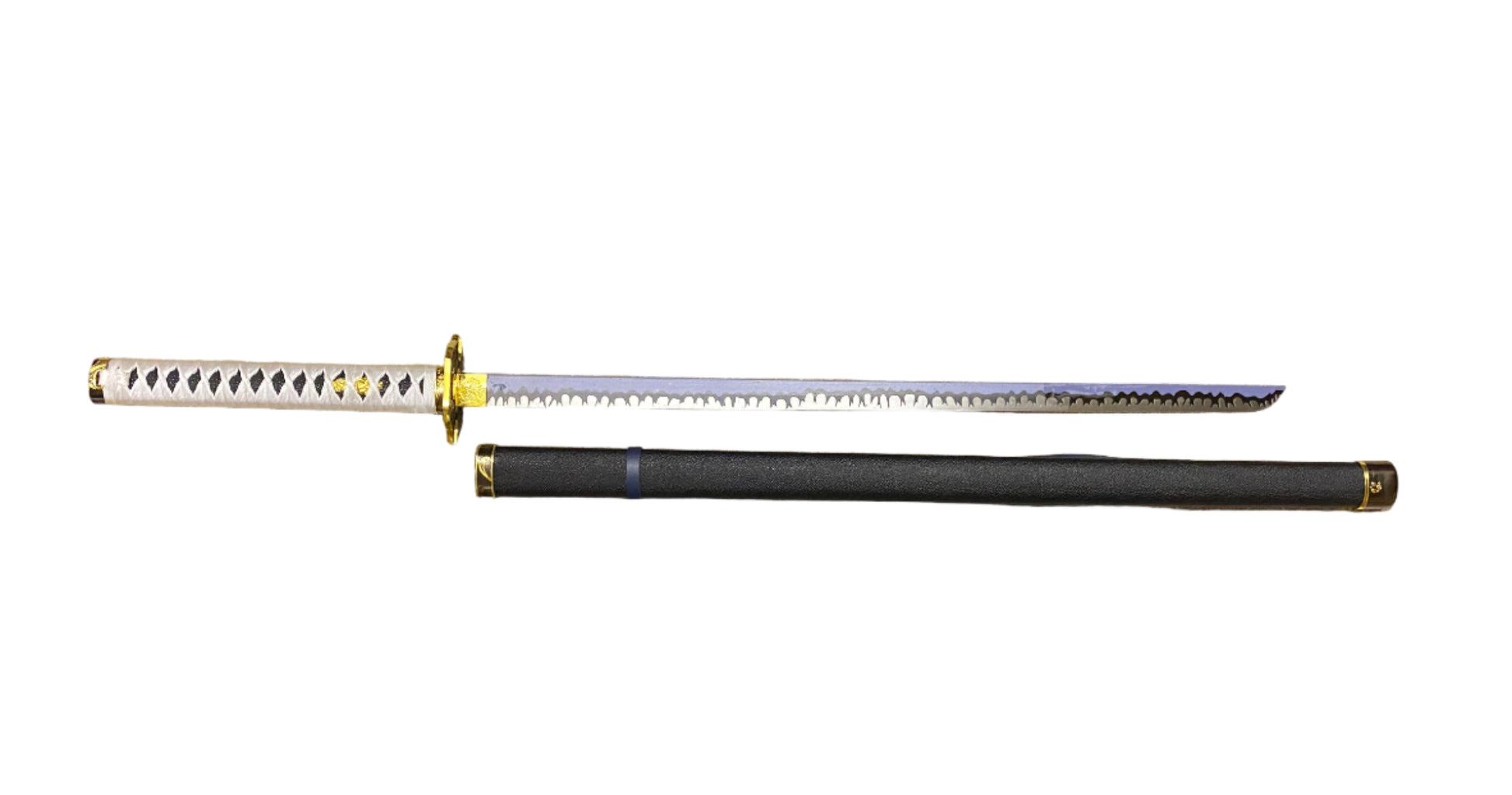 Sword with black sheath on a white background