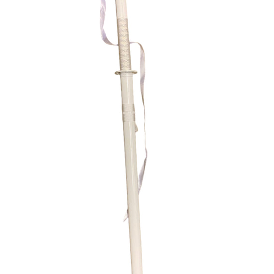 White wooden sword on a white background