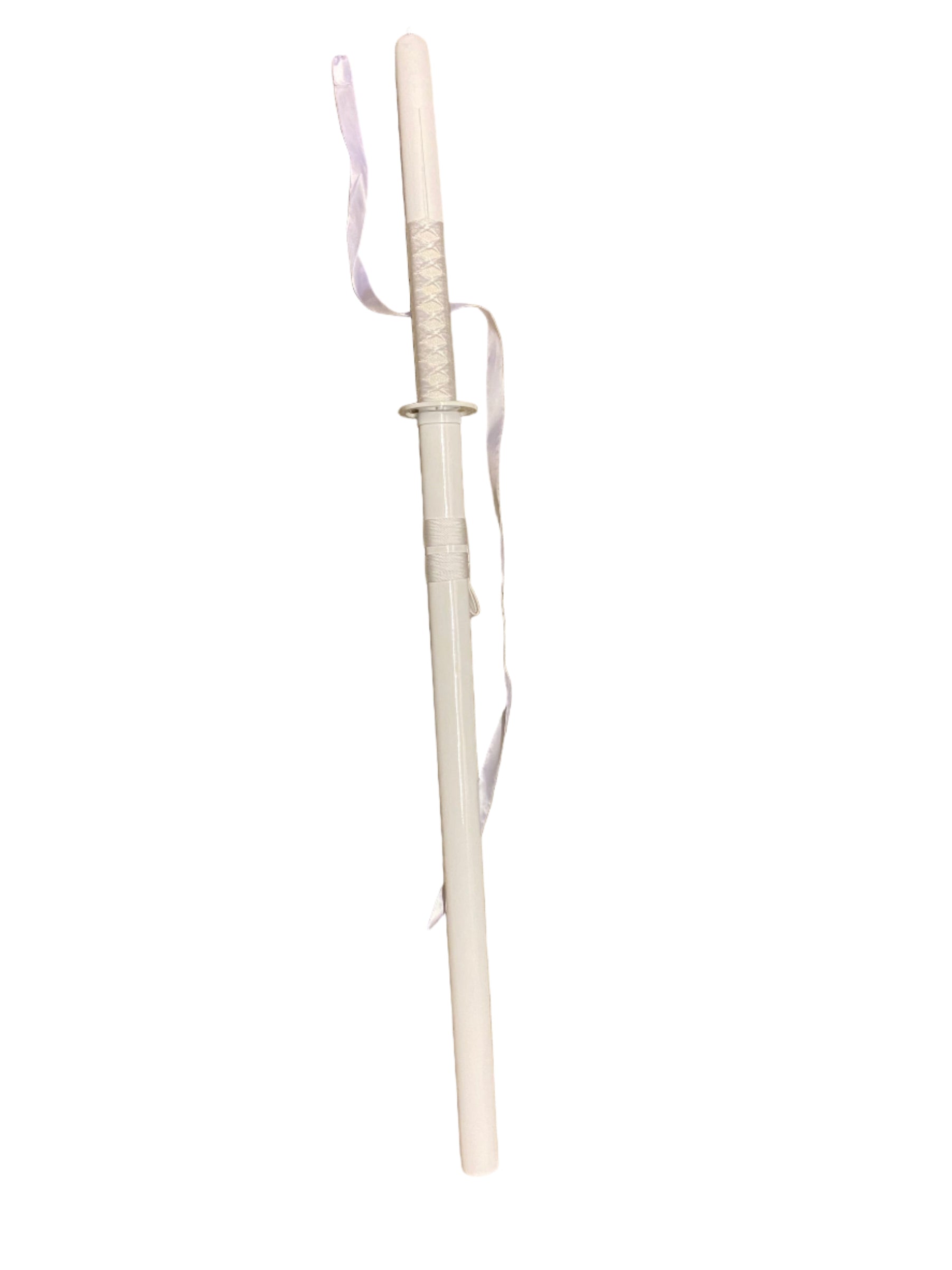 White wooden sword on a white background